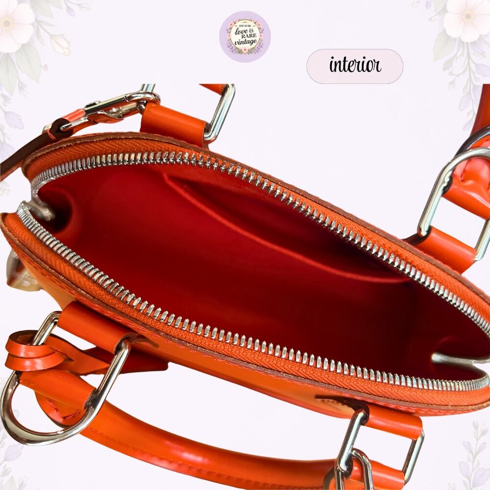 Authentic Louis Vuitton Alma BB Epi Leather Orange Crossbody • Silver Hardware - Picture 13 of 15